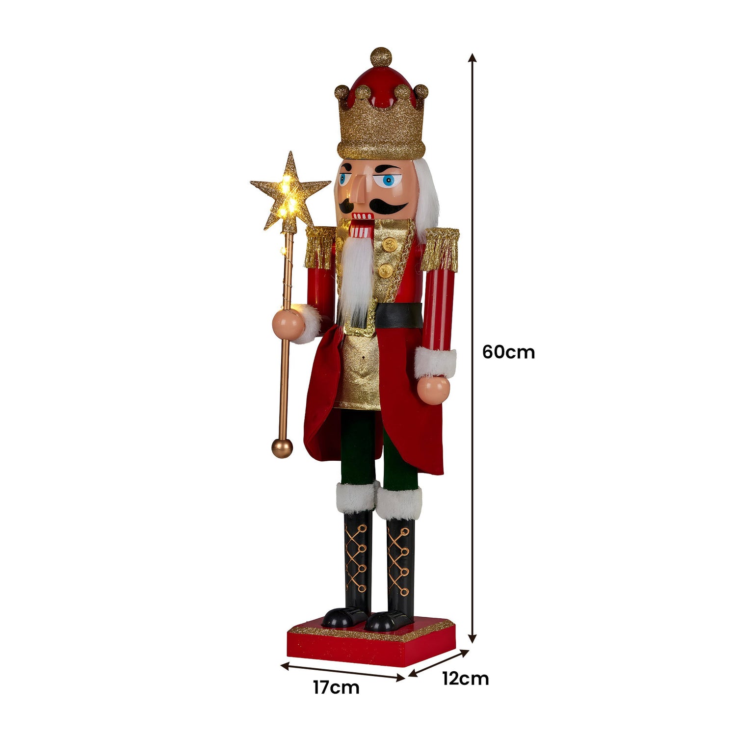 Christabelle 60cm Musical LED Animated Christmas Nutcracker Ornament Decoration-Occasions > Christmas > Christmas Decorations-PEROZ Accessories