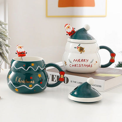 Christmas Cup Gift Box Ceramic Mug Set Mug Gift Set Christmas Coffee Cup(Snowman)-Occasions > Christmas > Christmas Decorations-PEROZ Accessories