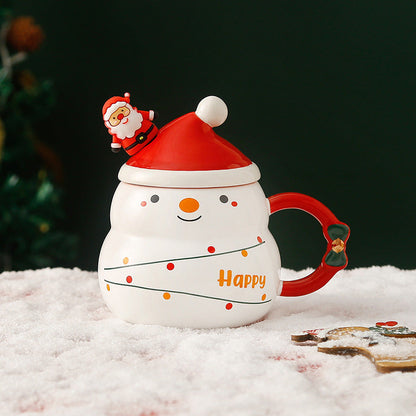 Christmas Cup Gift Box Ceramic Mug Set Mug Gift Set Christmas Coffee Cup(Snowman)-Occasions > Christmas > Christmas Decorations-PEROZ Accessories