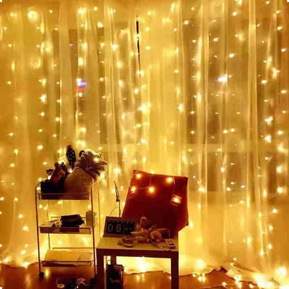 Christmas Lights Curtain Garland-Occasions > Christmas > Christmas Wreaths &amp; Garlands-PEROZ Accessories