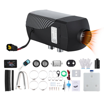 Giantz Diesel Air Heater 12-24V 2KW LCD Display Remote Control for Car Bus RV Indoor Black-Appliances > Heaters > Gas &amp; Oil Heaters-PEROZ Accessories