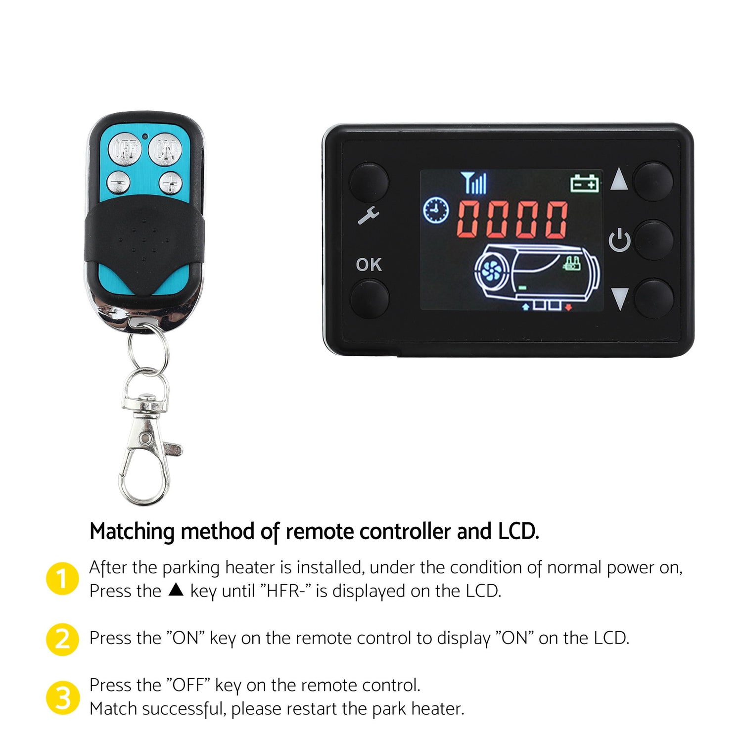 Giantz Diesel Air Heater 12-24V 2KW LCD Display Remote Control for Car Bus RV Indoor Black-Appliances > Heaters > Gas &amp; Oil Heaters-PEROZ Accessories