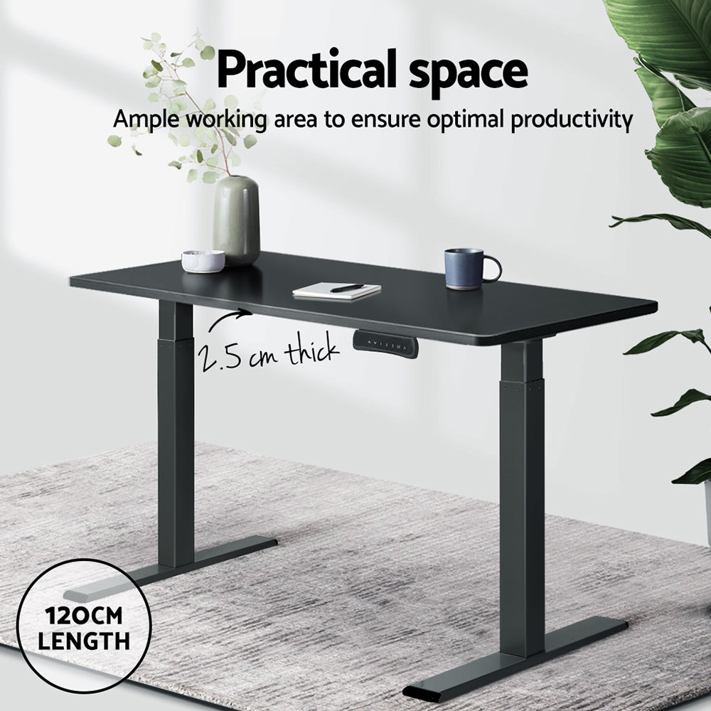 Artiss Standing Desk Top Black 120CM-Office Desks-PEROZ Accessories