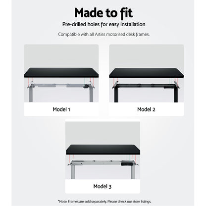 Artiss Standing Desk Top Black 120CM-Office Desks-PEROZ Accessories