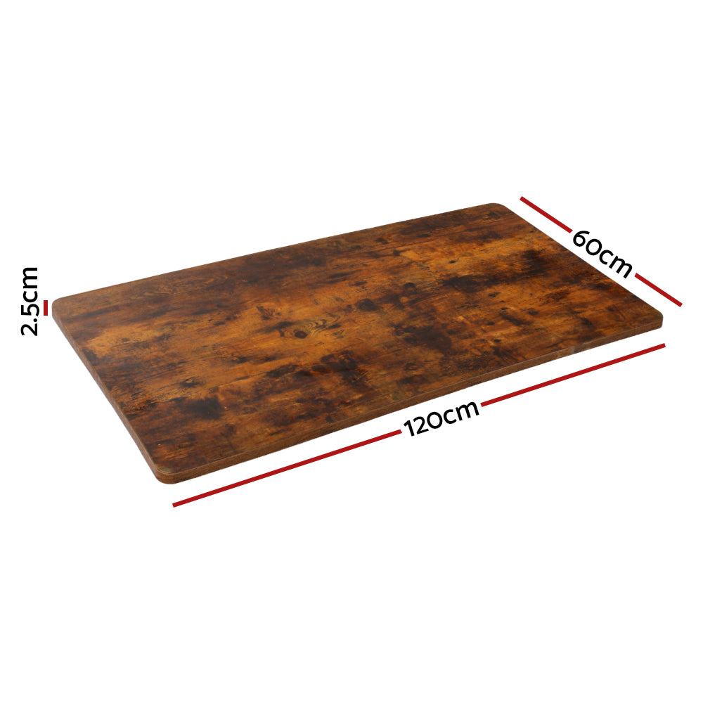 Artiss Standing Desk Top Rustic Brown 120CM-Office Desks-PEROZ Accessories