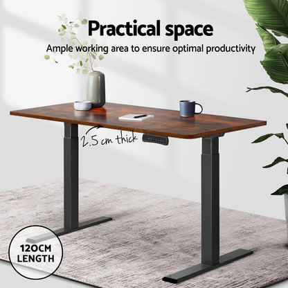 Artiss Standing Desk Top Rustic Brown 120CM-Office Desks-PEROZ Accessories