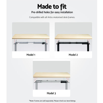 Artiss Standing Desk Top White Oak 140CM-Furniture &gt; Office &gt; Desks-PEROZ Accessories