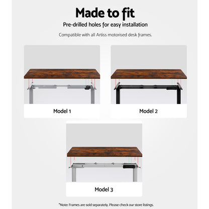 Artiss Standing Desk Top Rustic Brown 140CM-Furniture &gt; Office &gt; Desks-PEROZ Accessories