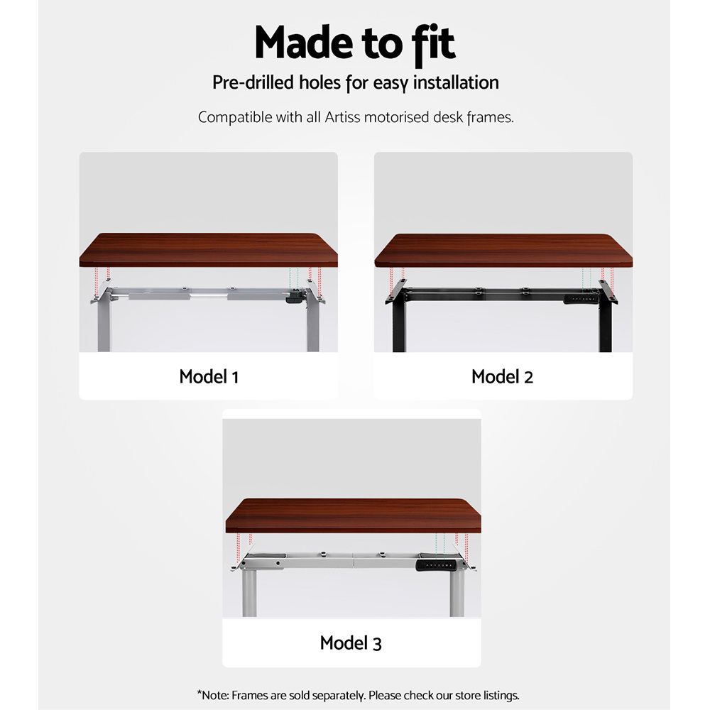 Artiss Standing Desk Top Walnut 140CM-Furniture > Office > Desks-PEROZ Accessories