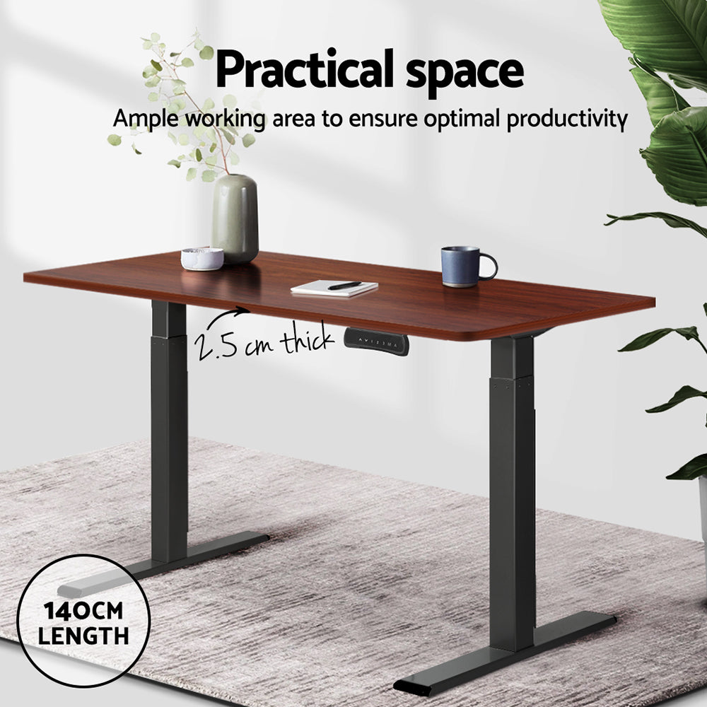 Artiss Standing Desk Top Walnut 140CM-Furniture &gt; Office &gt; Desks-PEROZ Accessories