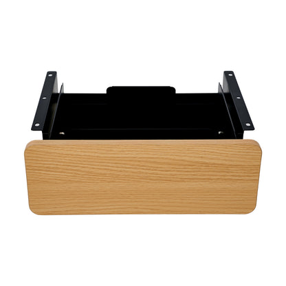 Oikiture Under Desk Drawer with 2 Drawers Dividers Natural and Black-Desk Drawers-PEROZ Accessories