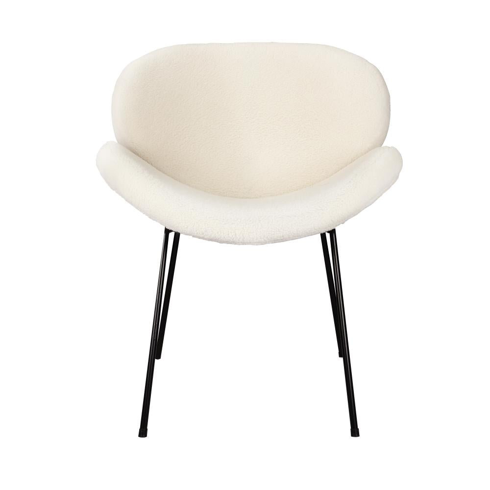 Oikiture 1PC Armchair Dining Chair Accent Chairs Tub Armchairs Sherpa Beige-Dining Chairs-PEROZ Accessories