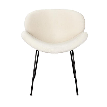 Oikiture 1PC Armchair Dining Chair Accent Chairs Tub Armchairs Sherpa Beige-Dining Chairs-PEROZ Accessories
