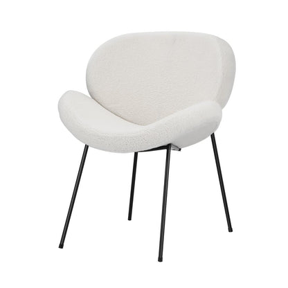Oikiture 2PCS Armchair Dining Chair Accent Chairs Tub Armchairs Sherpa White-Dining Chair-PEROZ Accessories