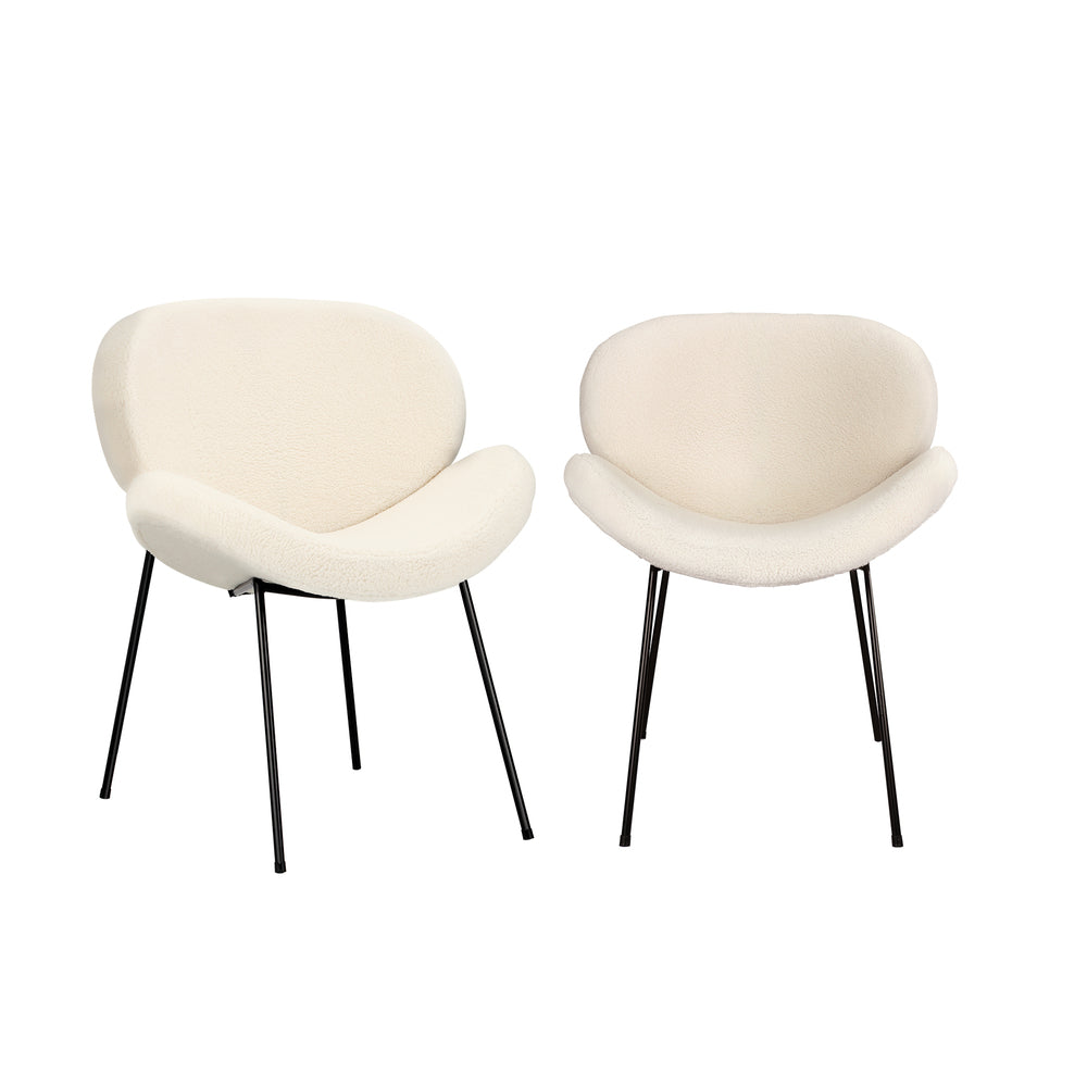 Oikiture 8PCS Dining Chair Tub Armchairs Sherpa White-Dining Chair-PEROZ Accessories