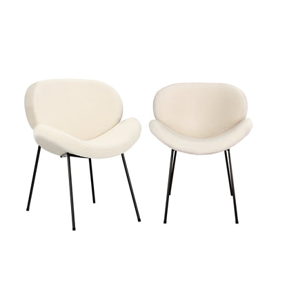 Oikiture 8PCS Dining Chair Tub Armchairs Sherpa White-Dining Chair-PEROZ Accessories