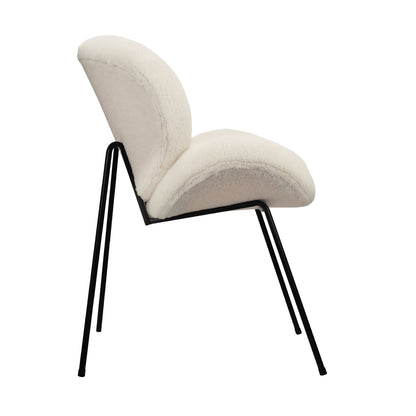 Oikiture 8PCS Dining Chair Tub Armchairs Sherpa White-Dining Chair-PEROZ Accessories