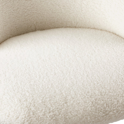 Oikiture 2x Dining Chairs Accent Chair Armchair Kitchen Upholstered Sherpa White-Dining Chair-PEROZ Accessories