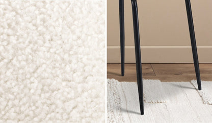 Oikiture 6x Dining Chairs Kitchen Upholstered Sherpa White-Dining Chairs-PEROZ Accessories