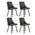 Oikiture 4x Wooden Dining Chairs Faux Leather Padded Black-Dining Chairs-PEROZ Accessories