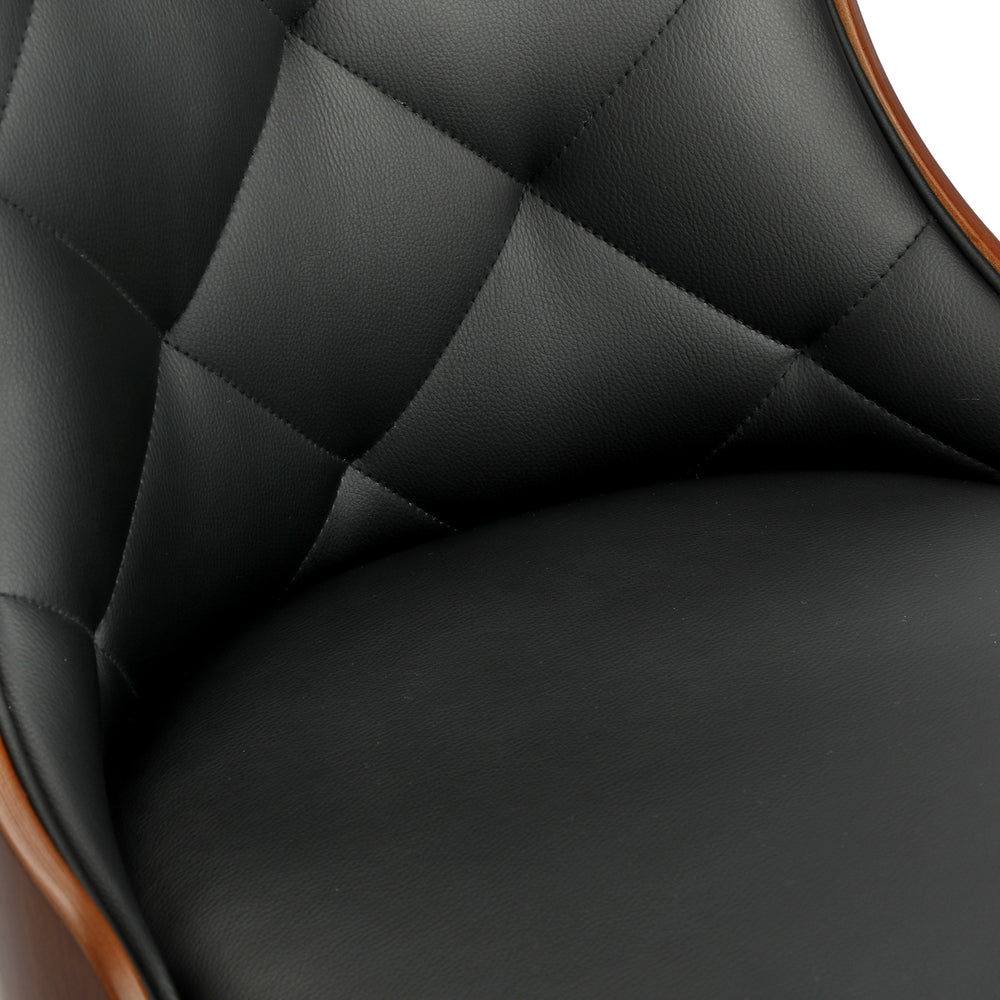 Oikiture 6x Wooden Dining Chairs Faux Leather Padded Black-Dining Chairs-PEROZ Accessories