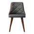Oikiture Wooden Dining Chairs Faux Linen fabric Padded Seatx4-Dining Chair-PEROZ Accessories