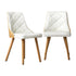 Oikiture 8x Wooden Dining Chairs Faux Leather Padded White-Dining Chair-PEROZ Accessories