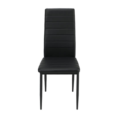 Oikiture 4PCS Dining Chairs High-Back Faux Leather Black-Dining Chair-PEROZ Accessories