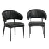 Oikiture 2x PU Leather Dining Chair Kitchen Padded Seat Black-Dining Chair-PEROZ Accessories