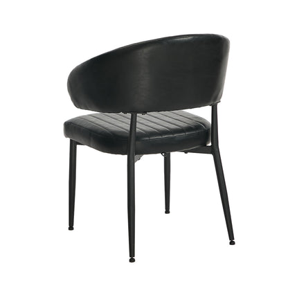 Oikiture 2x PU Leather Dining Chair Kitchen Padded Seat Black-Dining Chair-PEROZ Accessories