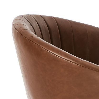 Oikiture 2x PU Leather Dining Chair Kitchen Padded Seat Brown-Dining Chair-PEROZ Accessories