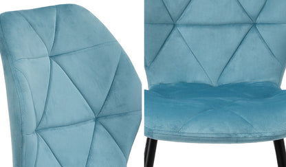 Oikiture Dining Chairs Set of 2 Velvet Blue-Dining Chair-PEROZ Accessories