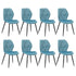 Oikiture Dining Chairs Set of 8 Velvet Blue-Dining Chair-PEROZ Accessories