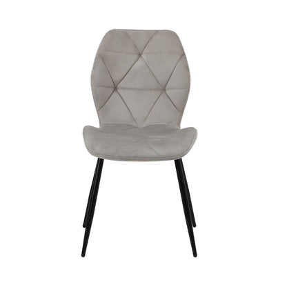 Oikiture Dining Chairs Set of 4 Velvet Grey-Dining Chair-PEROZ Accessories