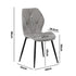Oikiture Dining Chairs Set of 4 Velvet Grey-Dining Chair-PEROZ Accessories