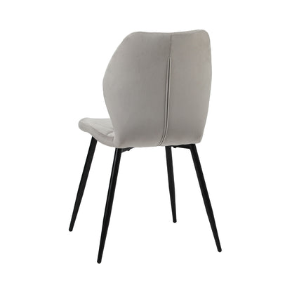 Oikiture Dining Chairs Set of 4 Velvet Grey-Dining Chair-PEROZ Accessories