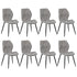 Oikiture Dining Chairs Set of 8 Velvet Grey-Dining Chair-PEROZ Accessories