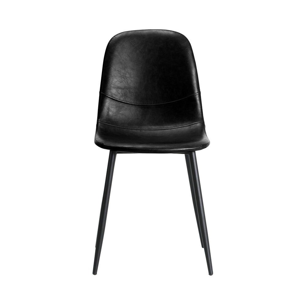Oikiture 4x Dining Chairs PU Leather Black-Dining Chair-PEROZ Accessories