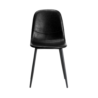 Oikiture 4x Dining Chairs PU Leather Black-Dining Chair-PEROZ Accessories
