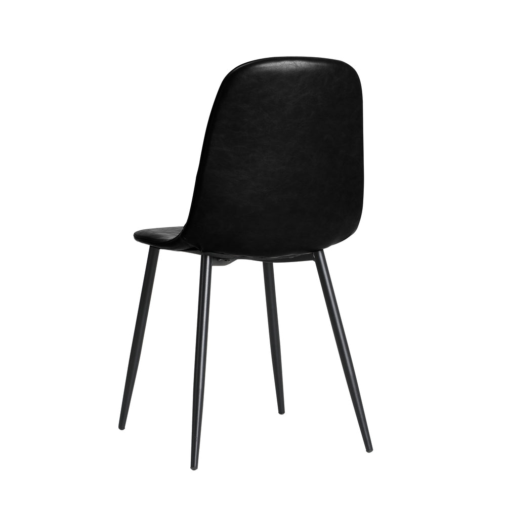 Oikiture 8x Dining Chairs Accent Chair PU Leather Black-Dining Chair-PEROZ Accessories