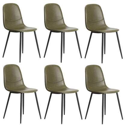 Oikiture 6x Dining Chairs Kitchen Accent Chair Lounge Room PU Leather Green-Dining Chair-PEROZ Accessories
