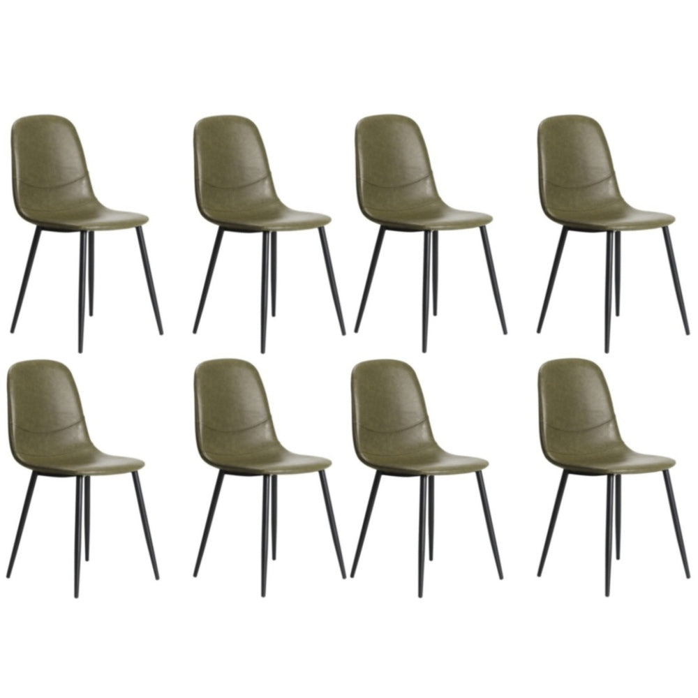 Oikiture 8x Dining Chairs Accent Chair PU Leather Green-Dining Chair-PEROZ Accessories