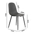 Oikiture 2x Dining Chairs Kitchen Accent Chair Lounge Room PU Leather Grey-Dining Chairs-PEROZ Accessories