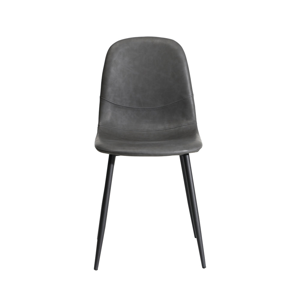 Oikiture 4x Dining Chairs PU Leather Grey-Dining Chair-PEROZ Accessories