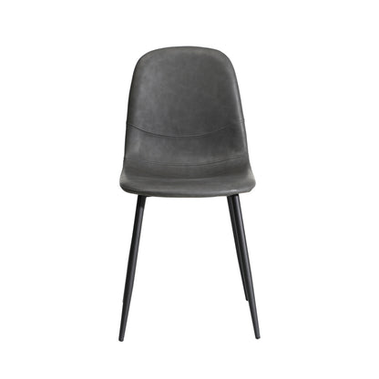 Oikiture 4x Dining Chairs PU Leather Grey-Dining Chair-PEROZ Accessories