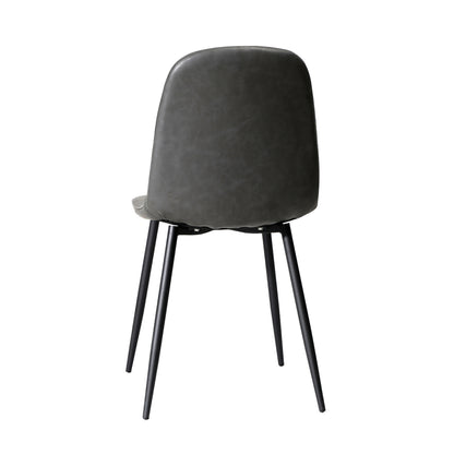 Oikiture 4x Dining Chairs PU Leather Grey-Dining Chair-PEROZ Accessories