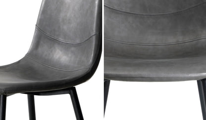 Oikiture 4x Dining Chairs PU Leather Grey-Dining Chair-PEROZ Accessories