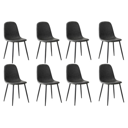 Oikiture 8x Dining Chairs Accent Chair PU Leather Grey-Dining Chair-PEROZ Accessories