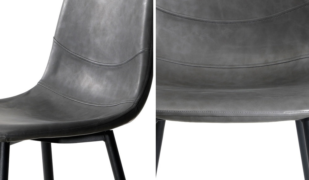 Oikiture 8x Dining Chairs Accent Chair PU Leather Grey-Dining Chair-PEROZ Accessories
