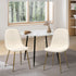 Oikiture 2x Dining Chairs Sherpa White and Golden-Dining Chair-PEROZ Accessories